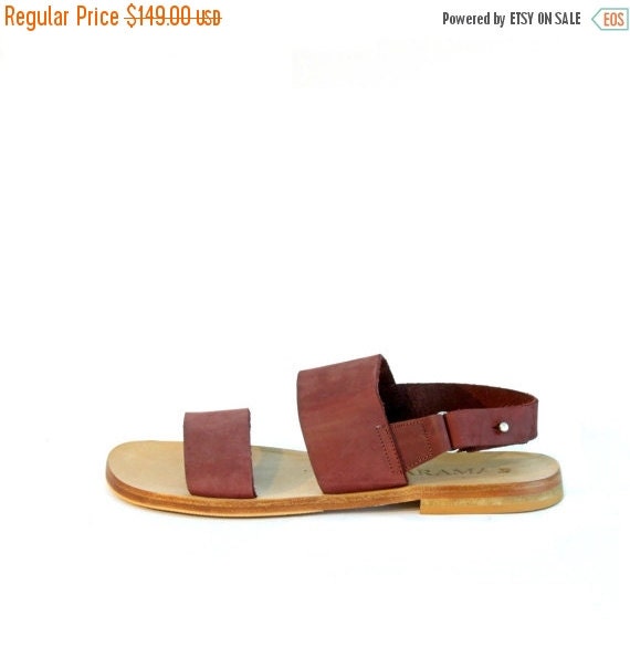 ON SALE Red Leather Men's Sandals Red Sandals Men by ARAMAshoes