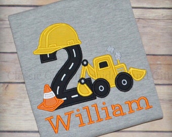 Construction digger birthday shirt, construction party, boy birthday shirt, toddler birthday, truck birthday, first birthday, second birthda