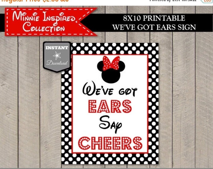 SALE INSTANT DOWNLOAD Red Girl Mouse 8x10 Printable We've Got Ears Sign / Red Girl Mouse Collection / Item #1921