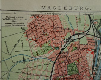 Magdeburg old map | Etsy