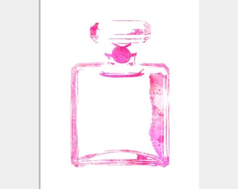 Perfume Bottle Art - Wall Decor Print - Perfume Print - Modern Home Decor - Perfume Art - Home Decor - Perfume Bottle Art Waterc