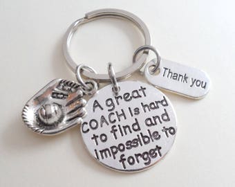 Sport Coach Keychain Gift, Coach Appreciation Gift, Baseball Coach Gift, Softball Coach Gift, Football Coach Gift, Soccer Coach Gift