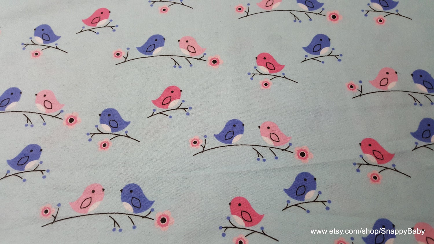 Flannel Fabric - Birds On Vines - By The Yard - 100% Cotton Flannel ...