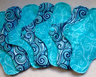 7" pantyliner organic bamboo hemp and cotton absorbent core fabric cloth menstrual pad washable and reusable pad