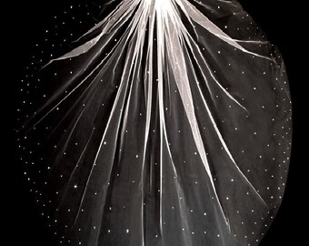 Crystal Rhinestone Scatter Wedding Veil in Elbow, Fingertip, Cathedral and Royal Cathedral Length