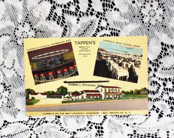 1943 Vintage Postcard/Tappen's Brooklyn's Oldest Restaurant Est 1845/Vintage photograph/vintage postcard/paper ephemera/Brooklyn New York