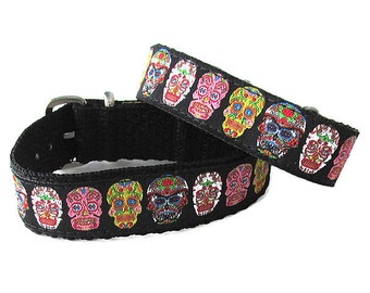 NEW! Day of the Dead Sugar Skull Embroidered 16mm or 20mm Watch Band for Timex Weekender Watch, Band Only, Replacement Strap in 2 Widths