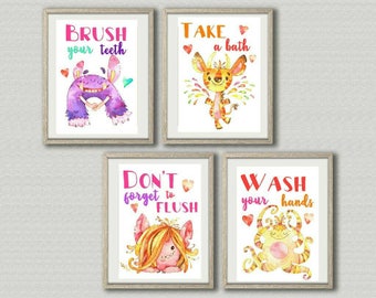 Kids Bathroom Wall Decor monster bathroom | etsy Kids Bathroom Wall Decor monster bathroom | etsy