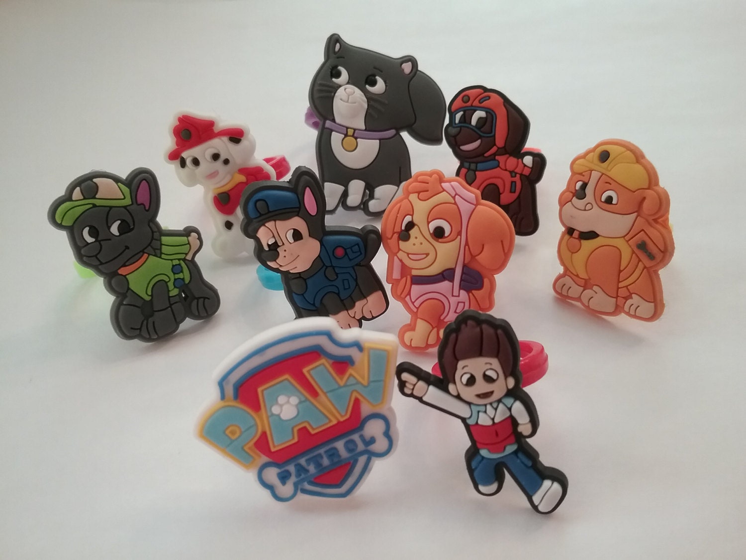 Paw Patrol Rings Party Favors Cupcake Toppers 9 Pieces