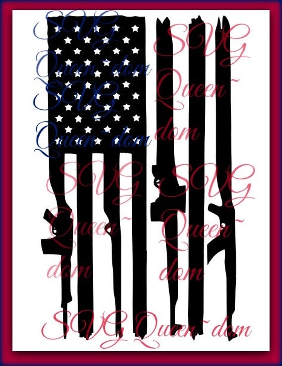 Download Rifle Flag SVG Gun America USA 2nd Thin Blue Line Red Skeleton