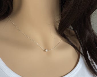 necklace pearl dainty gold jewelry filled simple bridesmaid everyday bridal