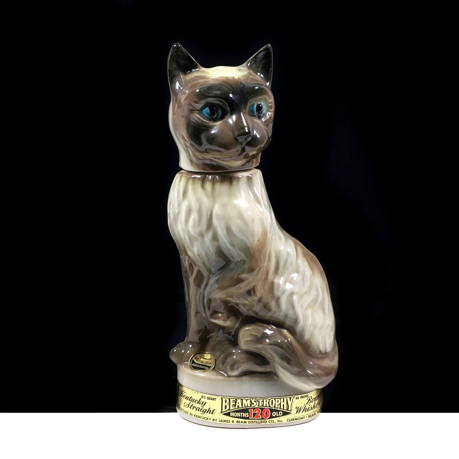 Vintage Siamese Cat Whiskey Decanter by Jim Beam and Regal