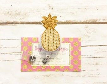 Nurse Badge Reel - Pineapple Badge Reel - Summer Badge Reel - Fruit - Nurse Gift - Nurse Badge Reel- Nurse Badge Holder