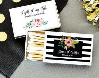 Wedding Matches 50ct Vintage Wedding Matches Favor, Floral Wedding Favors, Match Boxes, Bridal Shower Favors, Anniversary Favors, 3101GDN