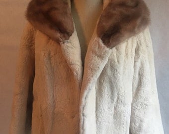 Vintage Sheared Beaver with Mink Collar Jacket