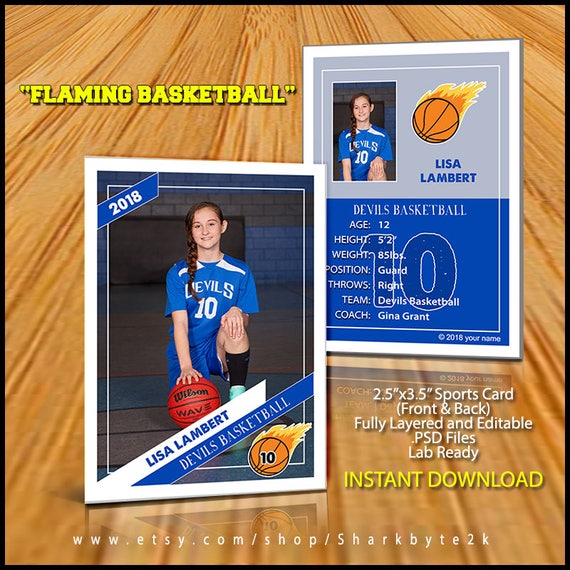 2017 Basketball Card Template. Perfect for trading cards for