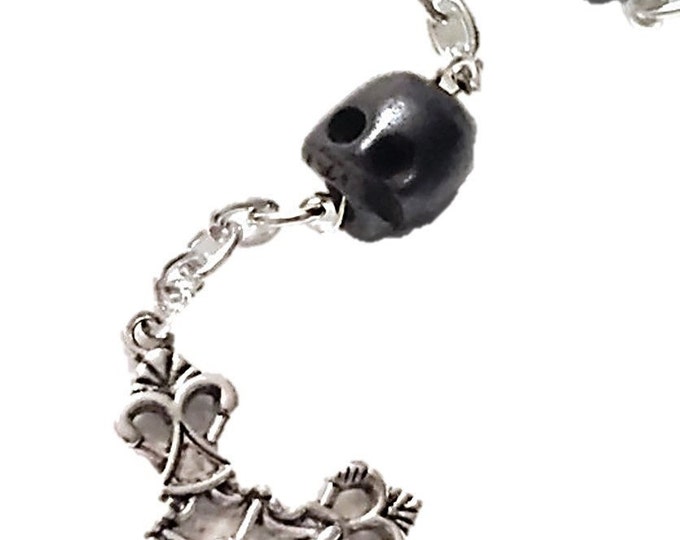 Memento Mori Skull Rosary, Rule Of Benedic Rosary, Ash Wednesday, Gothic Orthodox Rosary, Rosary for Teen, Unique Rosary Gift, Free Shipping