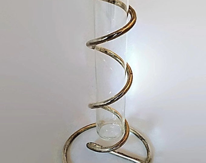 DAVCO SILVER LTD Candle Holder | Wine Clear Glass & Silver Spiral Frame | Unique Decor | Vintage Candle Holder | Wine Glass Candleholder