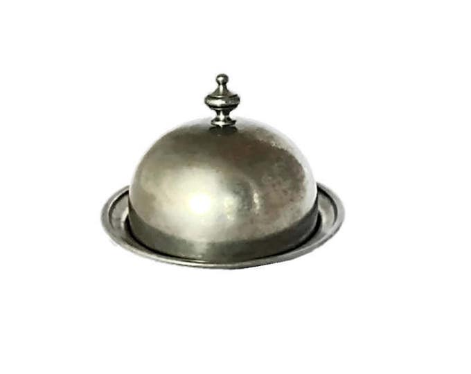 Vintage Pewter Butter Dish | Early America Web Pewter 1960's Era Dish | Gift Idea Unique Gift Christmas Gift Gift for Him Mom Teen