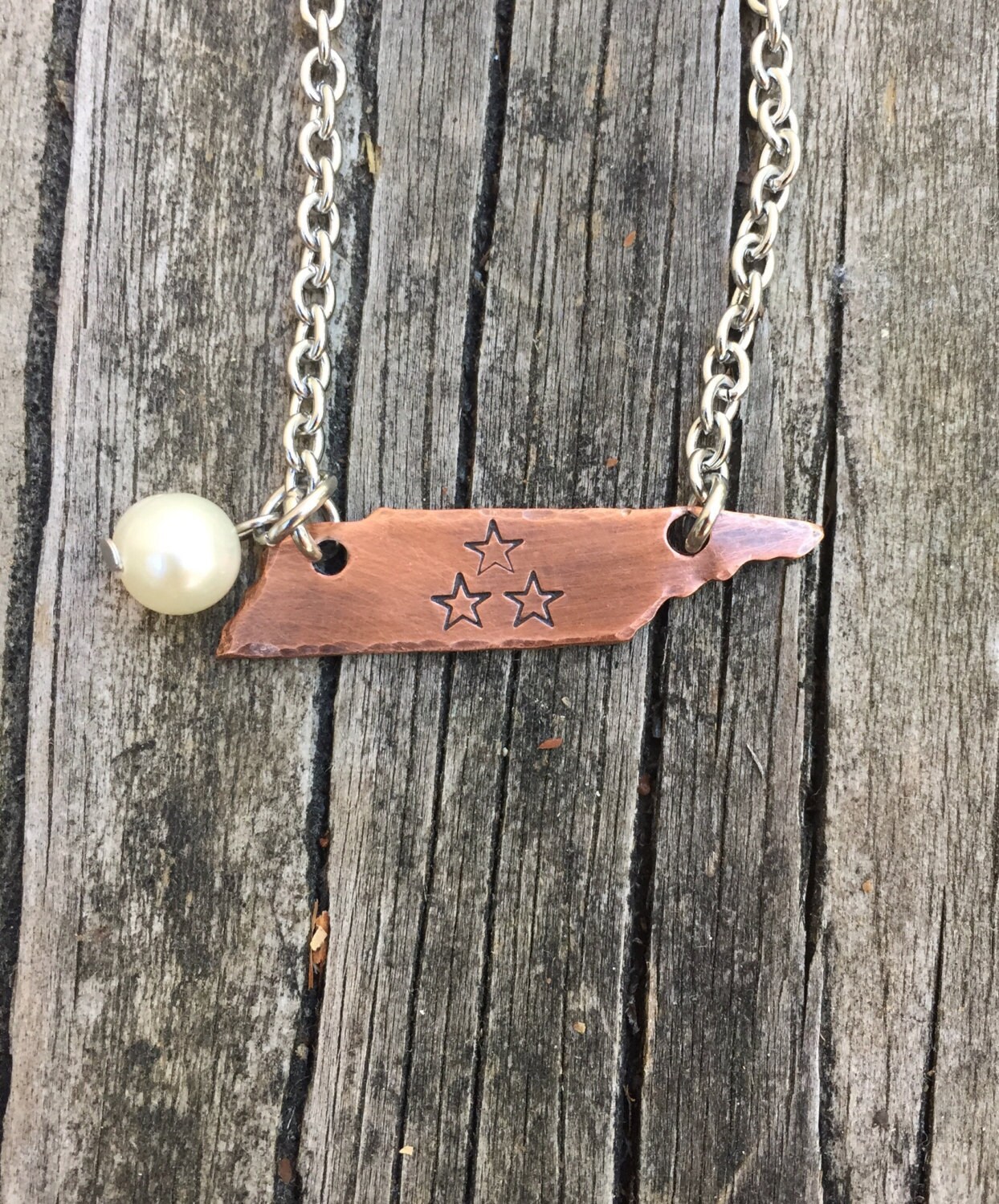 Tennessee Copper Necklace Handstamped with by BlueWillowBracelets