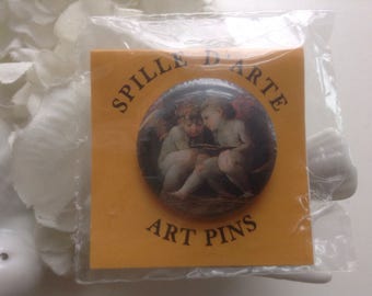 Art Pin Winged Angels Firenze Museum Spille D' Arte NOS Italy Rosso Fiorentino "Madonna col Bambino" Italian Souvenir Traveler Teacher Gift