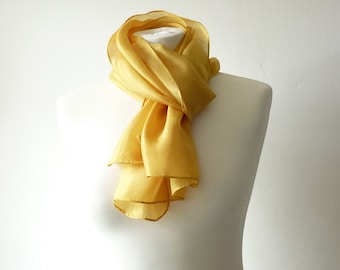 gold scarf gold silk scarf yellow scarf yellow silk scarf natural dyed scarf eco friendly scarf sunny scarf hand dyed scarf mustard scarf