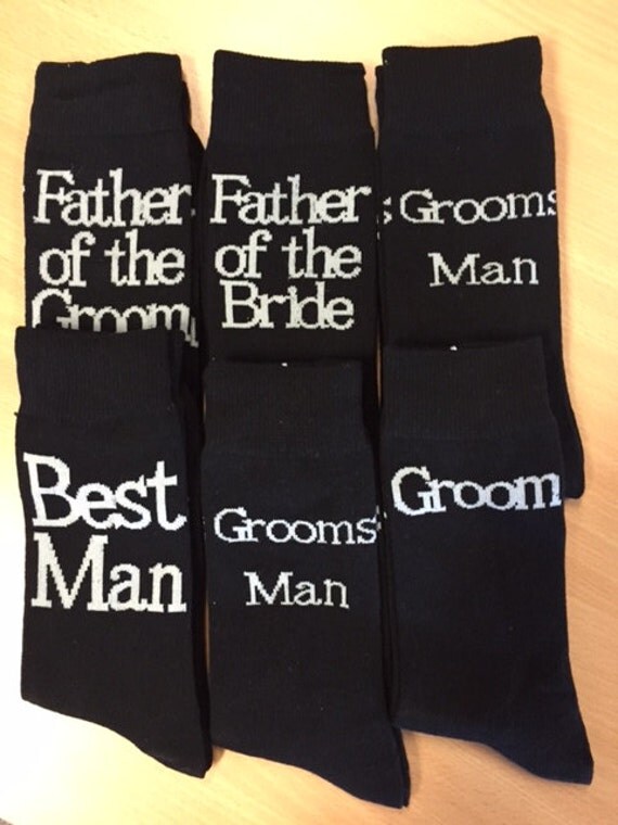 Men's Bridal Socks with Woven Text Many texts available