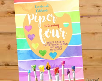 Paint Party Invitation, Art Party Invite, Paint Party Invite, Art Birthday Party, Art Party Invitation, Watercolor invite, Art Paint Party