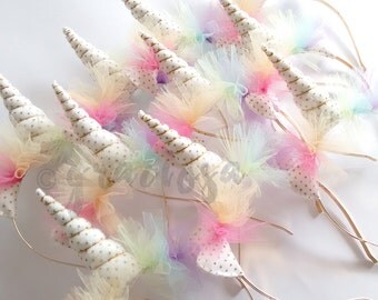 Unicorn Party Pack - Unicorn Headbands - Unicorn Horns - Gold Unicorn Party Pack - 20% off