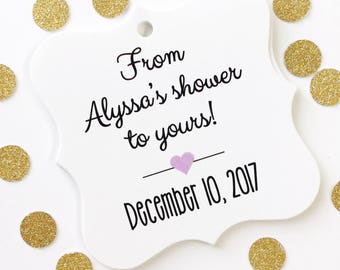 Bridal Shower Tags, Baby Shower Favor Tags, From My Shower To Yours Favor Tags, Bridal Shower Hang Tags (FS-067)