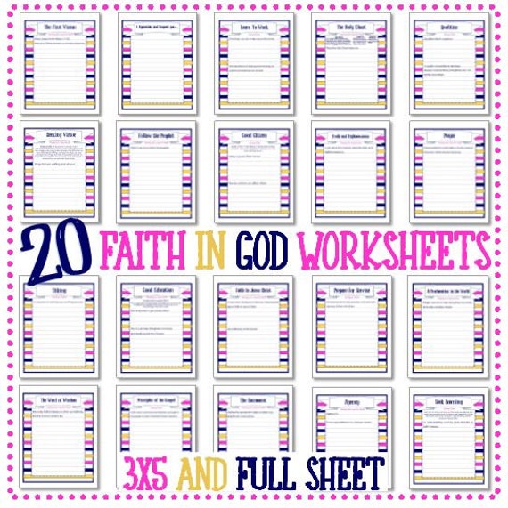 Faith In God 20 Worksheets Instant Download