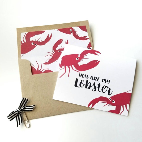 Elegant 90 You're My Lobster Valentine's Card