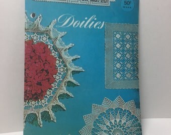 Lily Doilies Crochet Patterns Design Book No 201, Doilies, Pineapple Doily,Crochet Cotton,Chair Set, Table Doily, Vanity Doily Vintage 1960