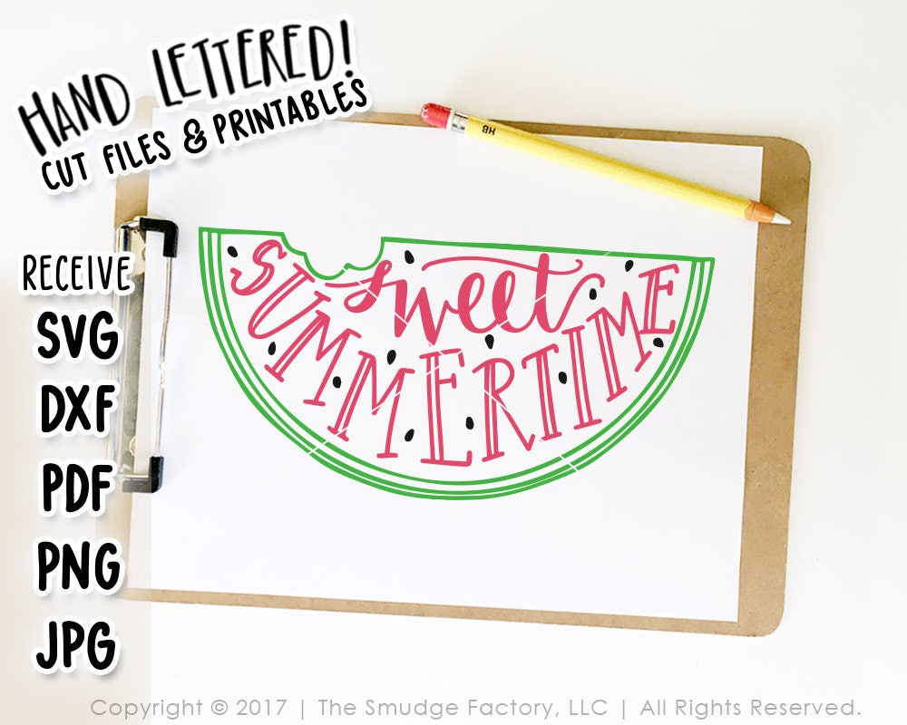 Download Watermelon SVG Cut File Printable Sweet Summertime Cutting