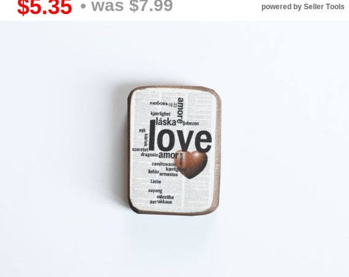 LOVE // Wooden magnet in the technique of decoupage rustic, shabby chic and vintage // Fresh Home Decor