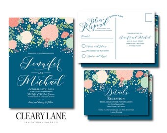 Royal Blue Wedding Invitations Kits 10