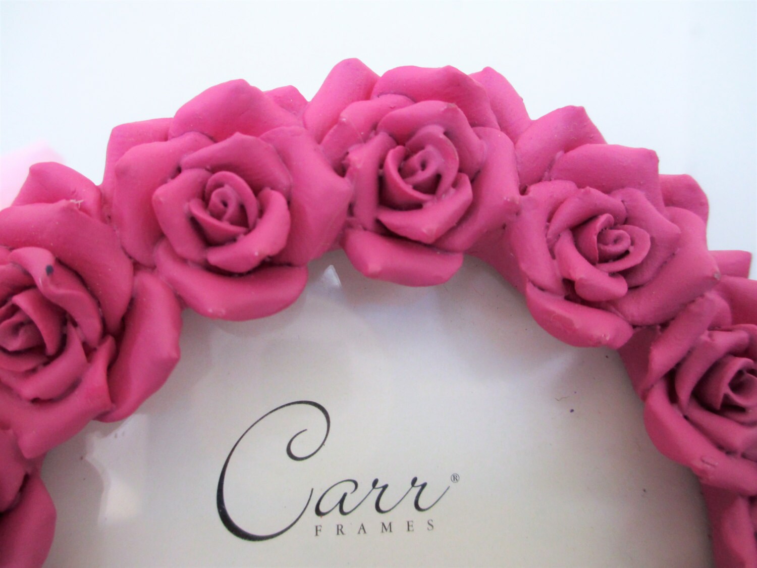 Vintage Pink Rose Picture Frame, Rose Picture Frame, Vintage Pink Rose Photo Frame from