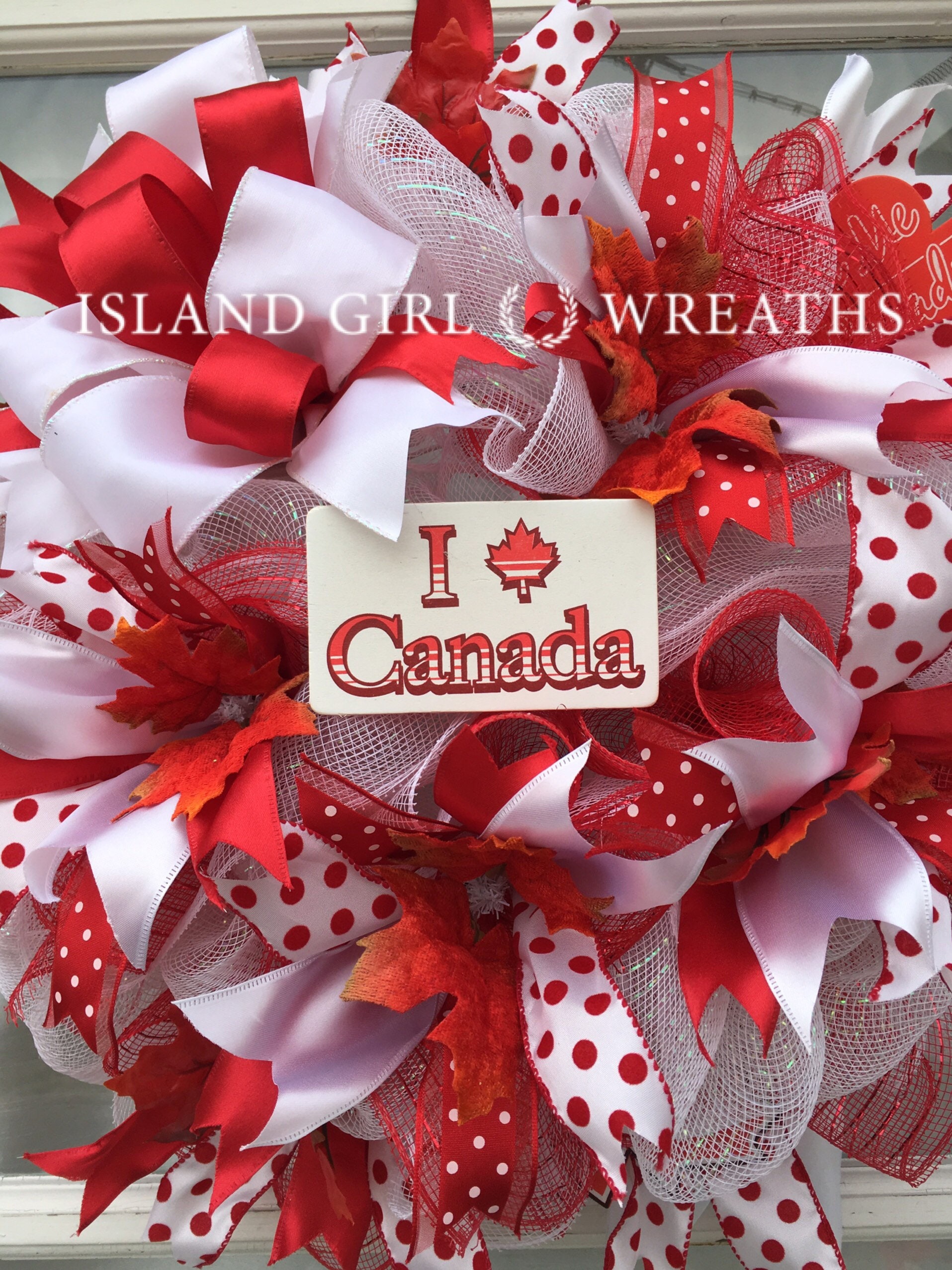 Canadian Day Wreath Deco Mesh Canadian Wreath Canadian