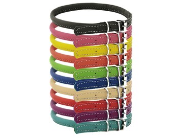 Colorful Rolled Leather Dog Collar Soft 20 Colors Sizes XXXS XXS XS S M Long Haired Dog Breeds Cat Puppy Small Pet Mini Dog Pet Show Fashion
