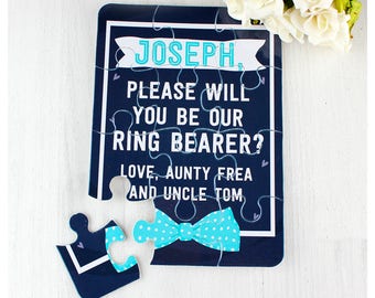 Small ring bearer/page boy proposal personalised jigsaw puzzle