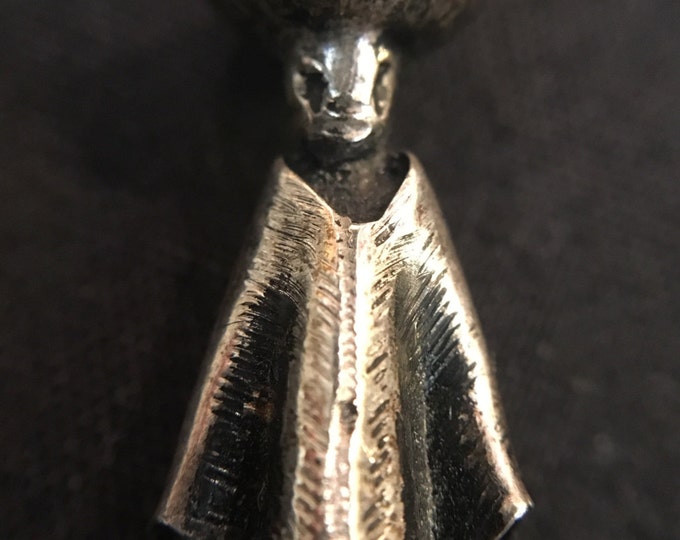 Storewide 25% Off SALE Vintage Silver Mexican Standing Hombre Designer Bracelet Charm Featuring Unique Style Design