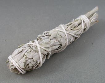 4" White Sage Smudge Stick - Chakra Clearing, Aura Clearing, White Sage Bundle, Smudge Stick, Positive Energy, Healing Crystals Stones T473