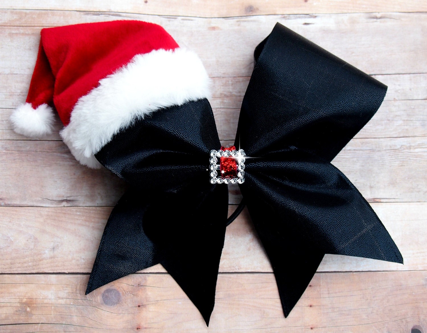Santa cheer bow Christmas cheer bow Santa hat cheer bow