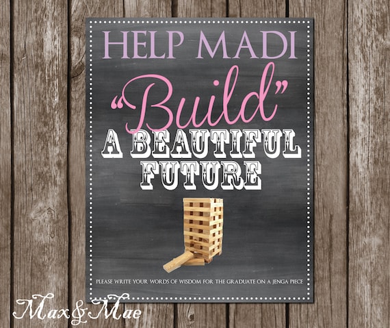 Help Build A Beautiful Future Sign Graduation Poster Jenga