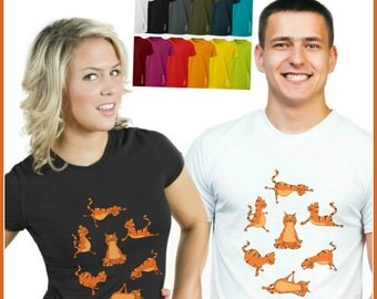 FUNNY YOGA SHIRT. Yoga Clothes. Matching couple tee. Funny Yoga top. Yoga Workout Clothes. Funny cat Shirt. Namaste shirt Meditation-Ftslu31