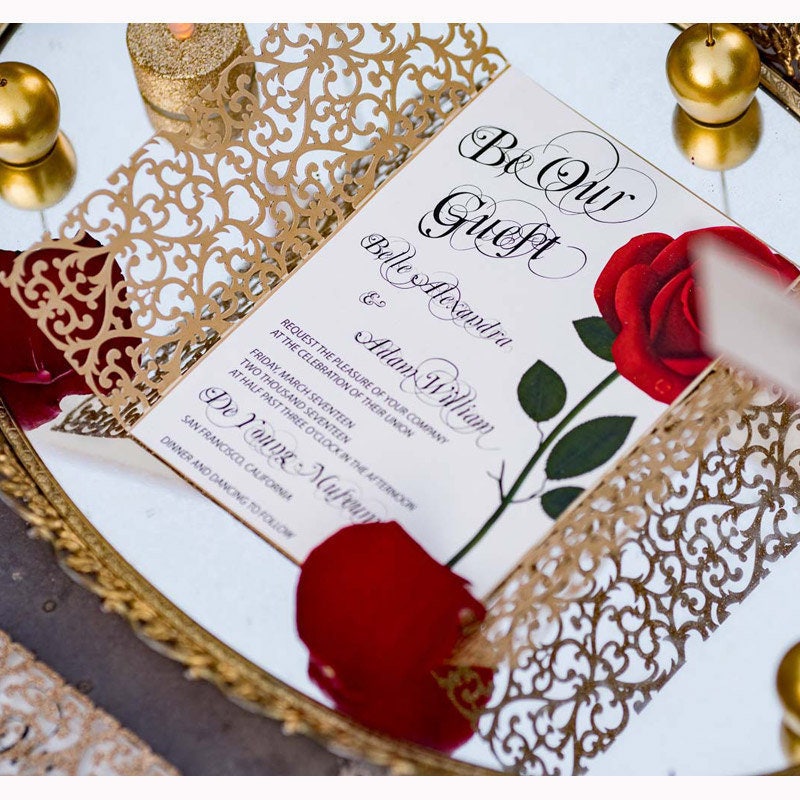 Beauty And The Beast Quinceanera Invitations 2