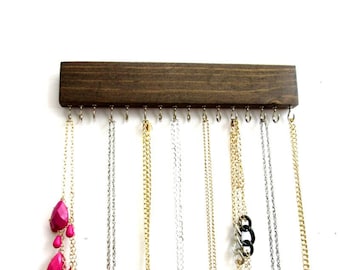 Necklace Storage Wall, Jewelry Storage, 16 Hooks, Many Colors, Jewelry Organizer, Necklace Holder