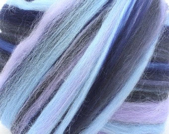 Merino Wool Combed Top/Roving by the Pound - Moonlight