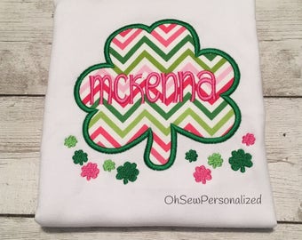 St Patricks Day Shirt For Girls - Girl St Patricks Day Shirt - Four Leaf Clover Shirt - St Pattys Day Shirt - Shamrock Shirt - Girl Shamrock