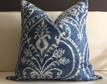 Pillow Cover, Blue Ikat Pillow Cover, ELTON